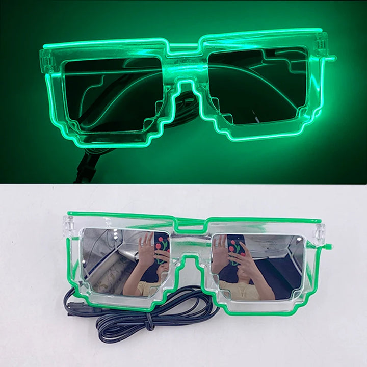 Robot LED Neon Visor Glasses, Fluorescent Party, Bar, Carnival, Christmas Costume Props, New Arrival